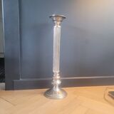 Large antique candle holder 45cm in silver metal