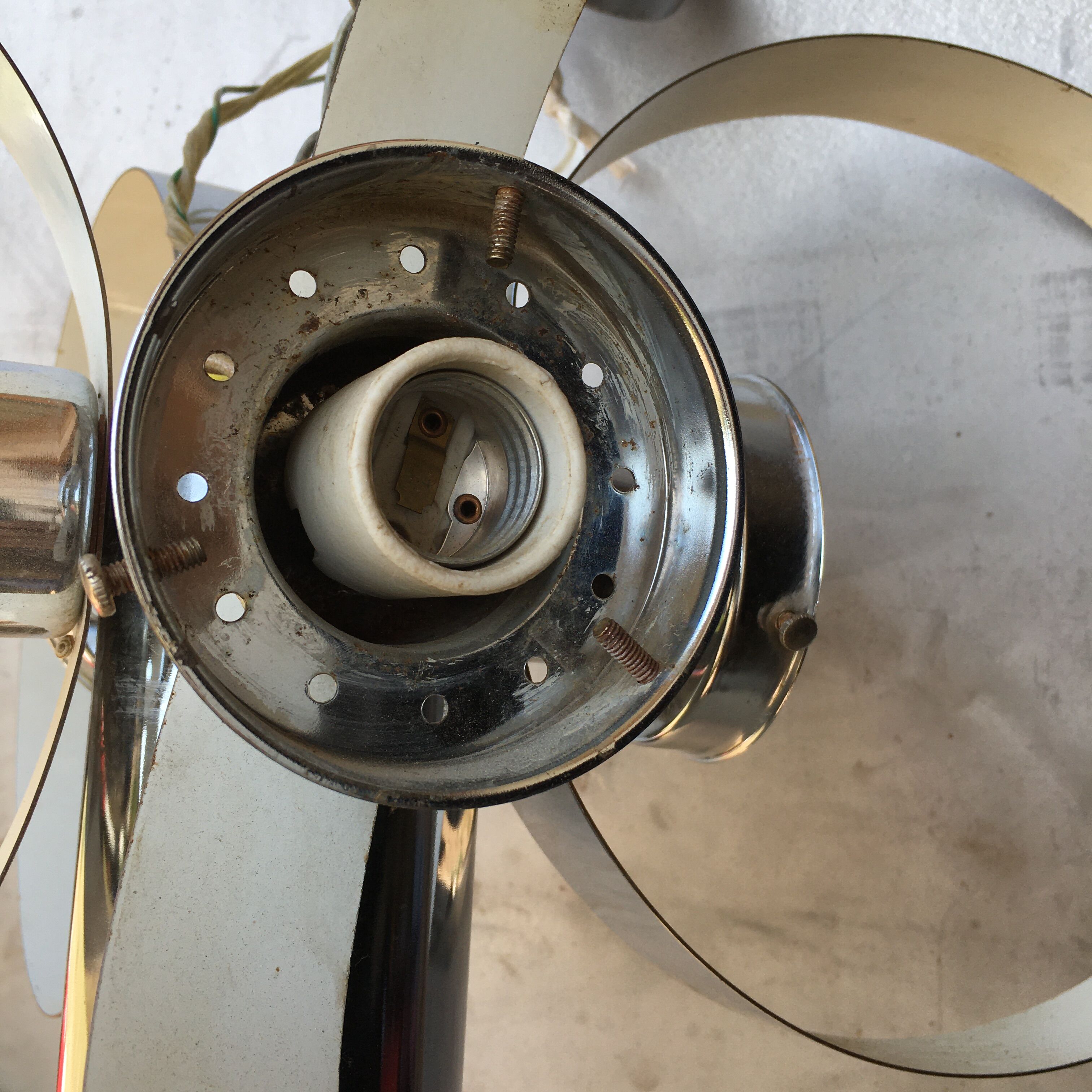 Space Age chrome hanging lamp 1970