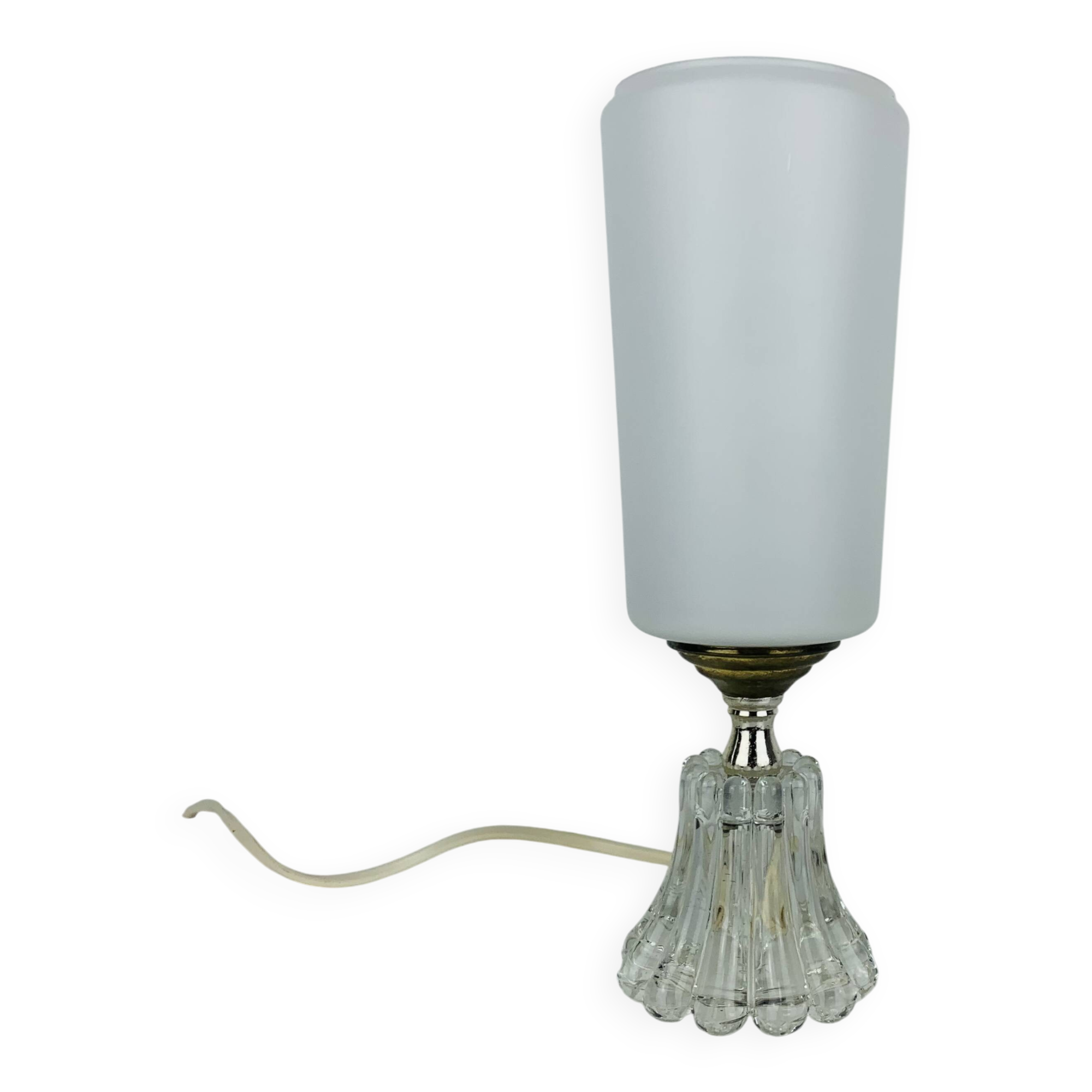 Opaline glass tulip lamp, 1950s, vintage
