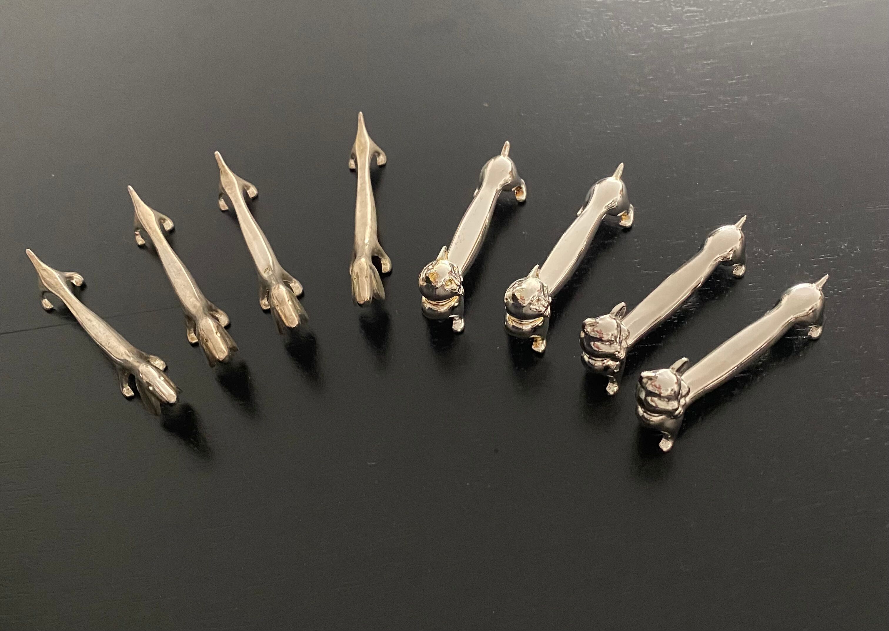 Dachshund and cat shape knife holders