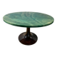 Rare coffee table! Green lounge table by Aldo Tura on a tulip base, Italy, 1950s.