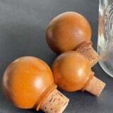 BOTTLES Engraved Glass and VINTAGE Wood