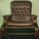 Scandinavian cantilever leather lounge chair and ottoman, 1960s