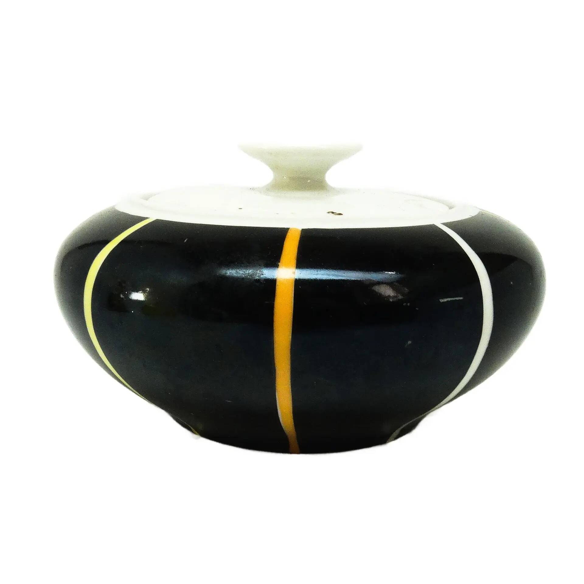 Sugar bowl, Art Deco, porcelain, Volksstedt, Germany, 1960s