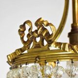 Lustre en bronze et pampilles Louis XVI