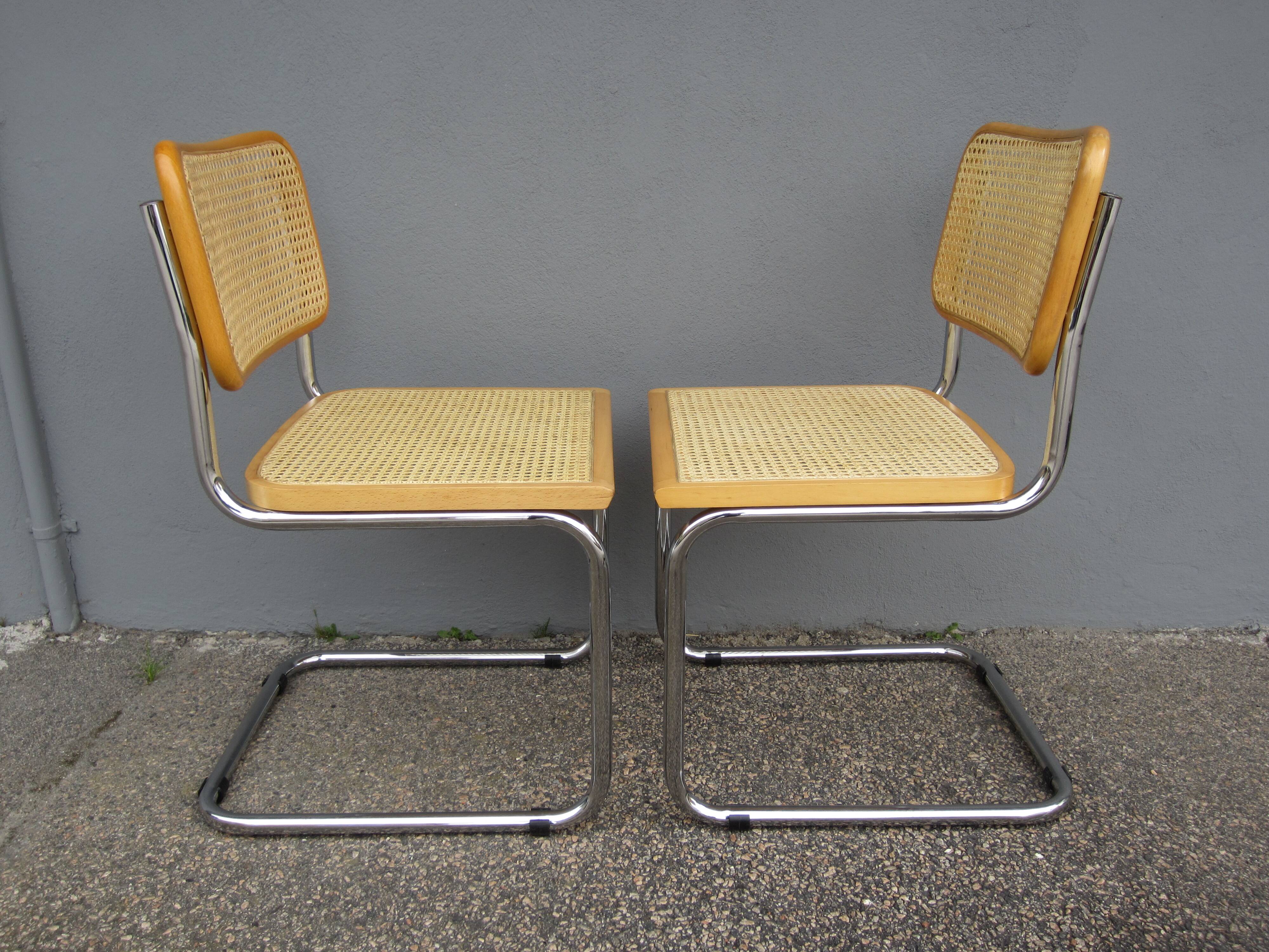 Pair of Cesca B32 Marcel Breuer chairs