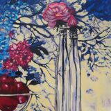 Michel Henry: Bluish still life, original signed silkscreen print