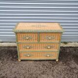 Commode en rotin vintage