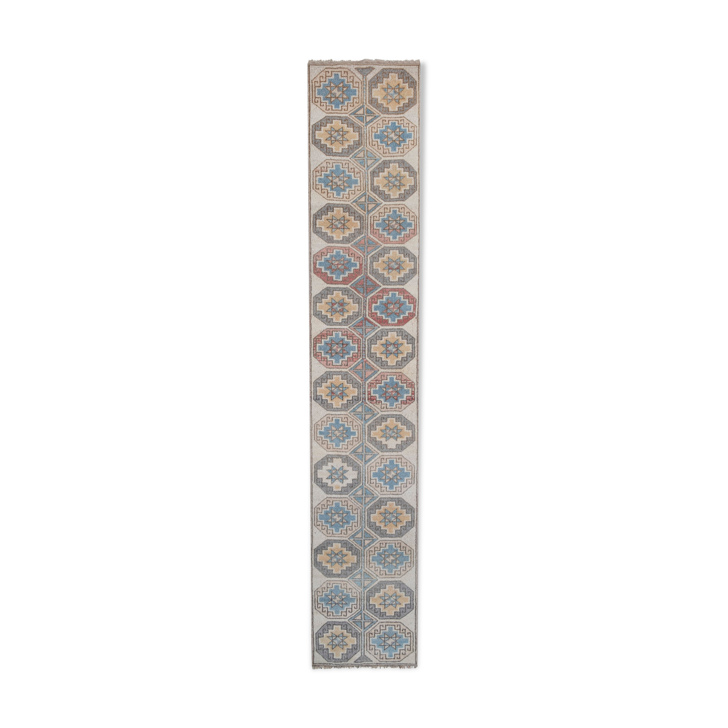 Distressed turkish oushak rug runner 49 x 255 cm