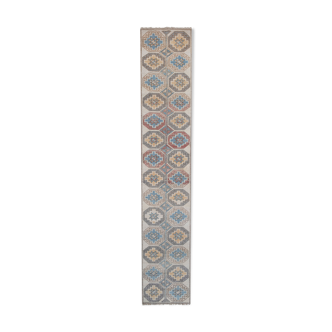 Distressed turkish oushak rug runner 49 x 255 cm