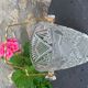 Ice bucket and whiskey decanter made of vintage chiseled transparent glass