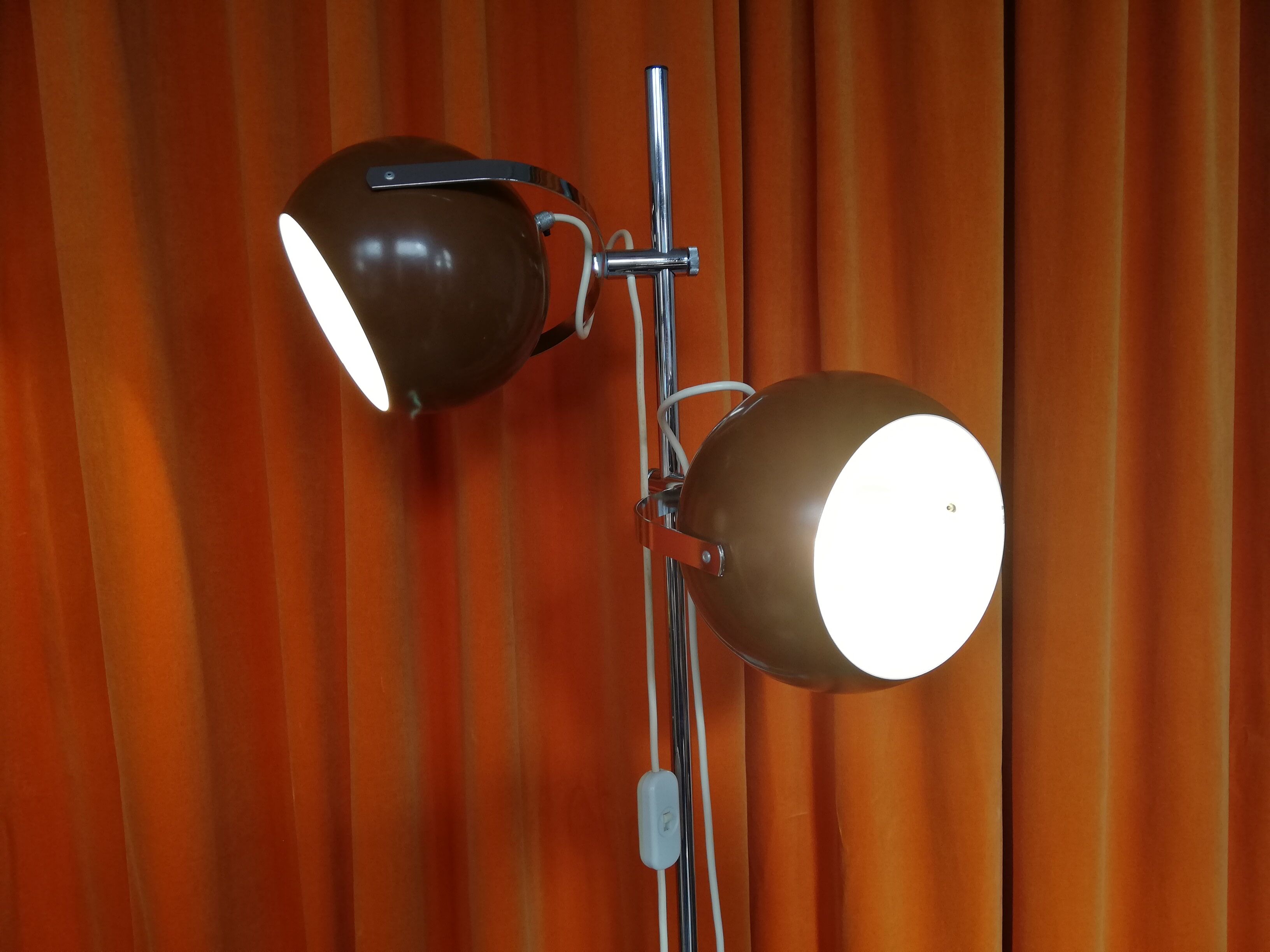 Herda chrome floor lamp with adjustable eyeball lights