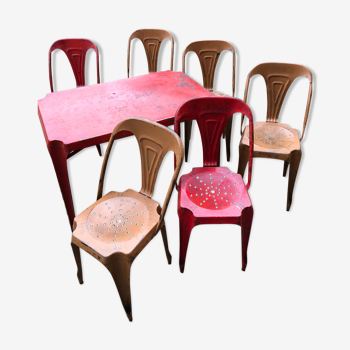 Dining room chairs and table Joseph Mathieu La Société Industrielle des meubles Multipl's