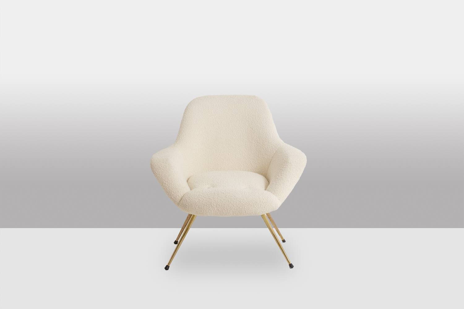 Pair of cocktail armchairs in gilded brass. 1960s.