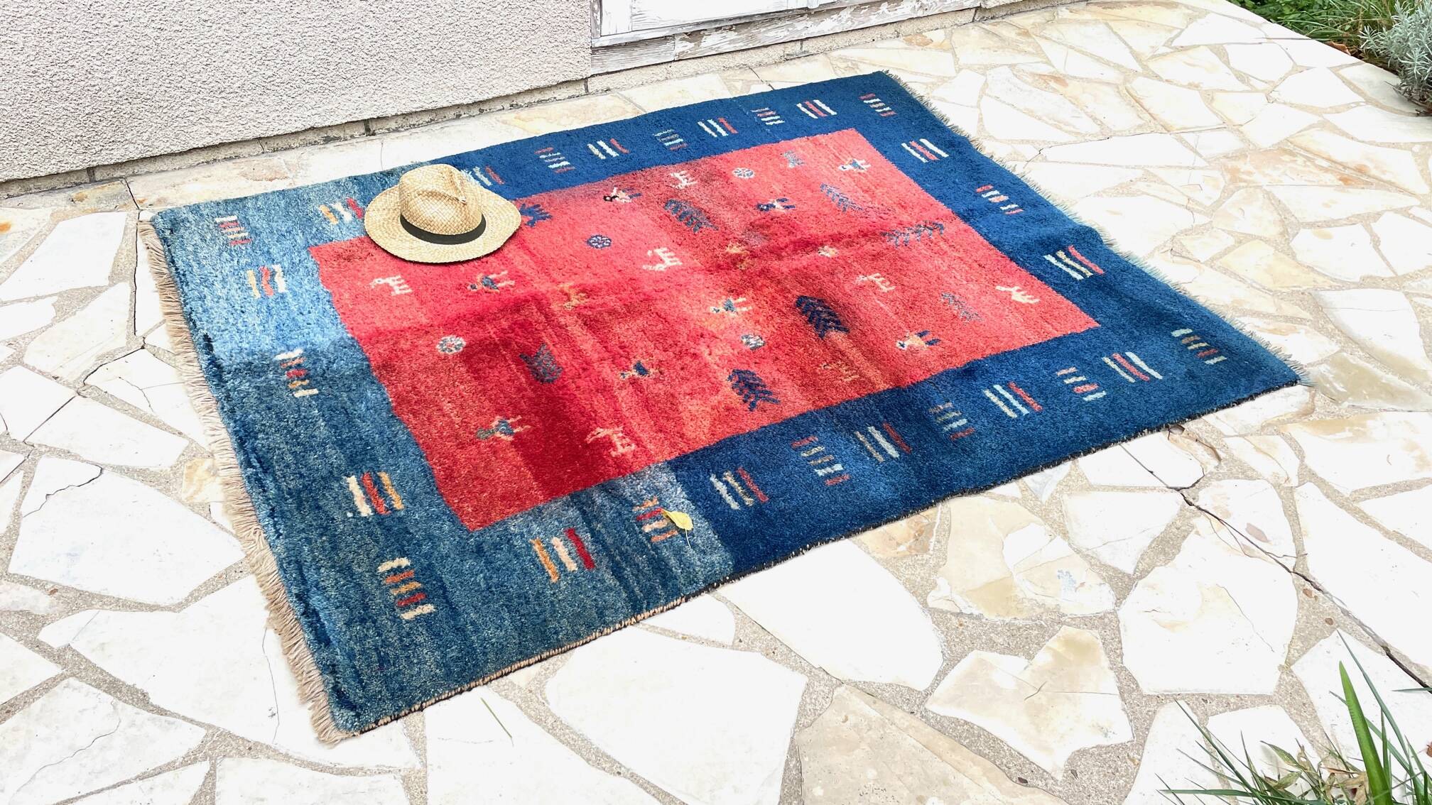 Thick gabbeh rug 100% wool - 144x195 cm