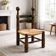 Chaise basse de cheminée style Charles Dudouyt – bois et assise paillée