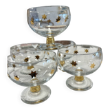 6 gold star ice cream cups 1950/60