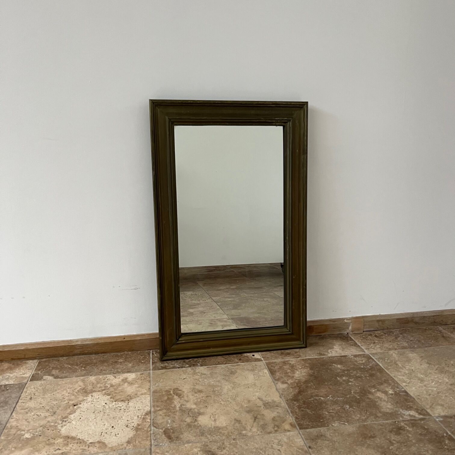 Antique french brass bistro mirror