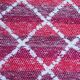 Tapis artisanal en coton recyclé - Réversible - Rouge et blanc