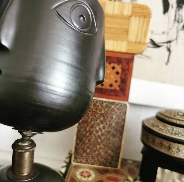Lampe ceramique anthropomorphe