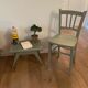 Chaise bistrot Luterma vintage verte grisée