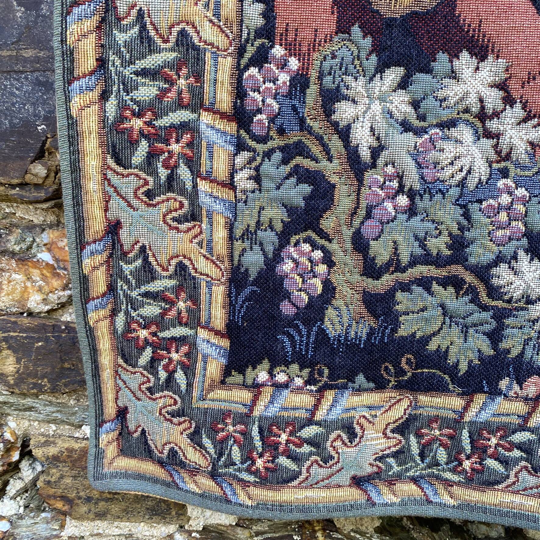 Large Tapestry of Halluin "The Grape Harvest at the Castle", Halluin Stitch