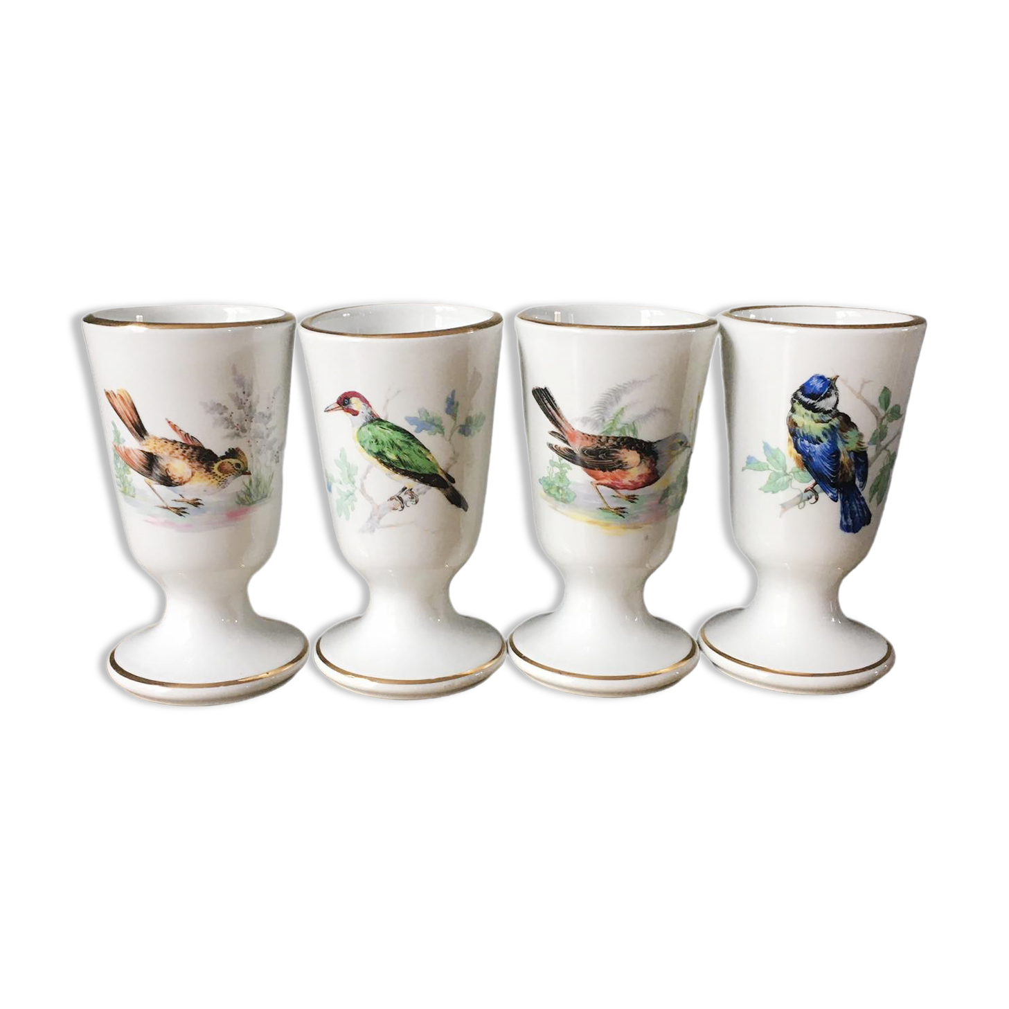 4 vintage mazagrans porcelain Manufacture Pillivuyt