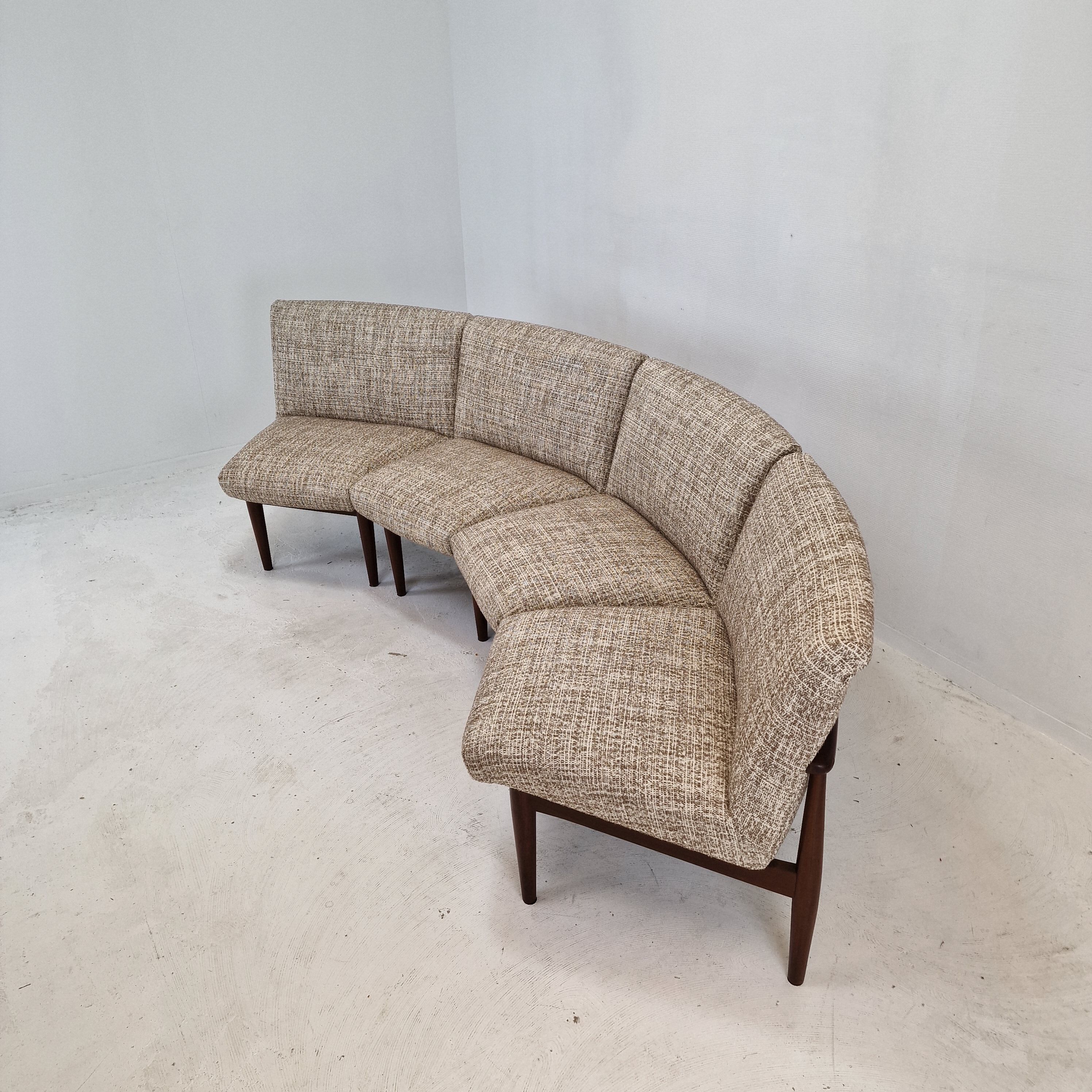 Mid-century round bench in teak Denmark 1960s