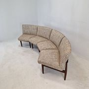 Mid-century round bench in teak Denmark 1960s