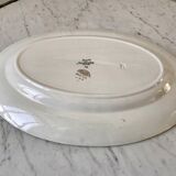 oval flat Digoin Sarreguemines model "Martine" green and golden 50s