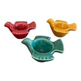 3 coquetiers émaillés