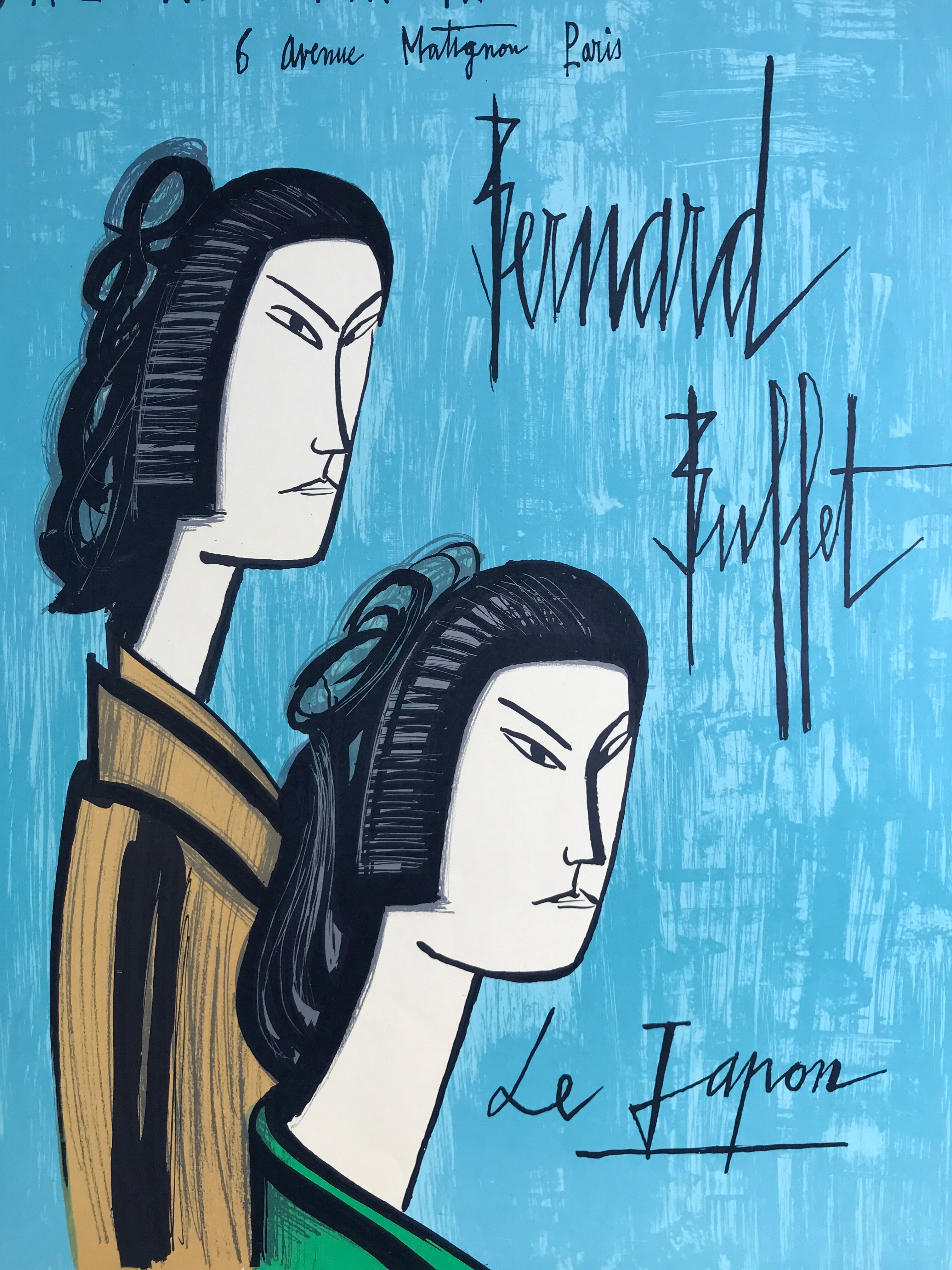 Poster in lithograph by Bernard Buffet, Galerie Maurice Garnier - Le Japon, 1981