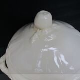 Old soup tureen Sarreguemines ivory
