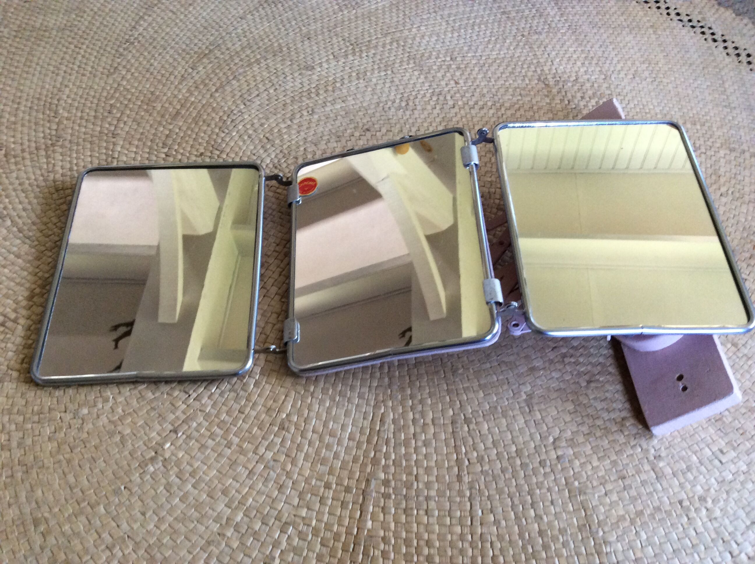 Barber's mirror on plinth 57x23cm