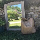 Old white mirror patinated 90x119cm