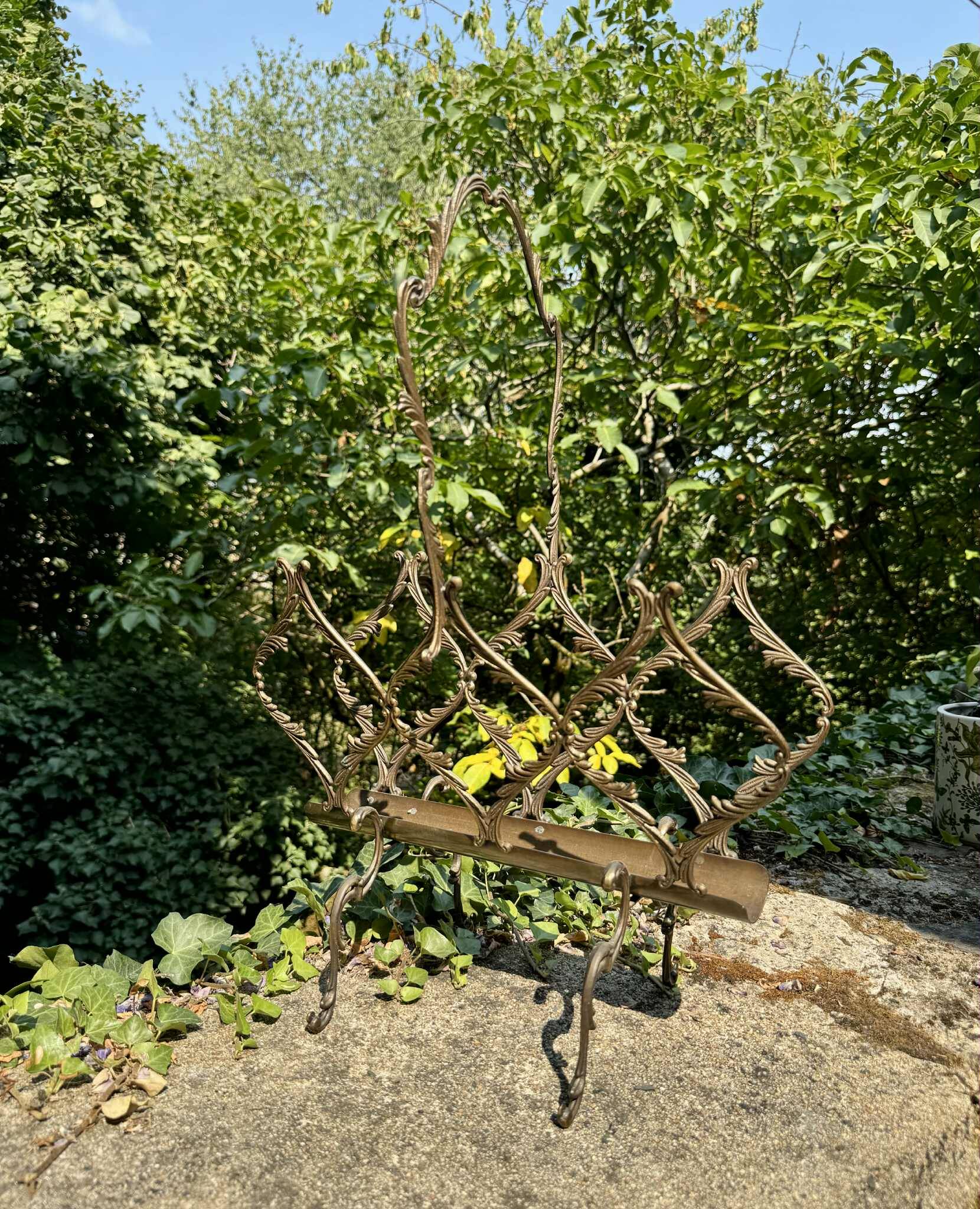 Bronze effect brass magazine rack