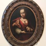 Old oil painting on canvas, Salome holding the head of John the Baptist - 18th century