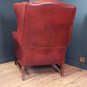 Large English sheepskin wingback armchair - Wingback chair - Arm chair