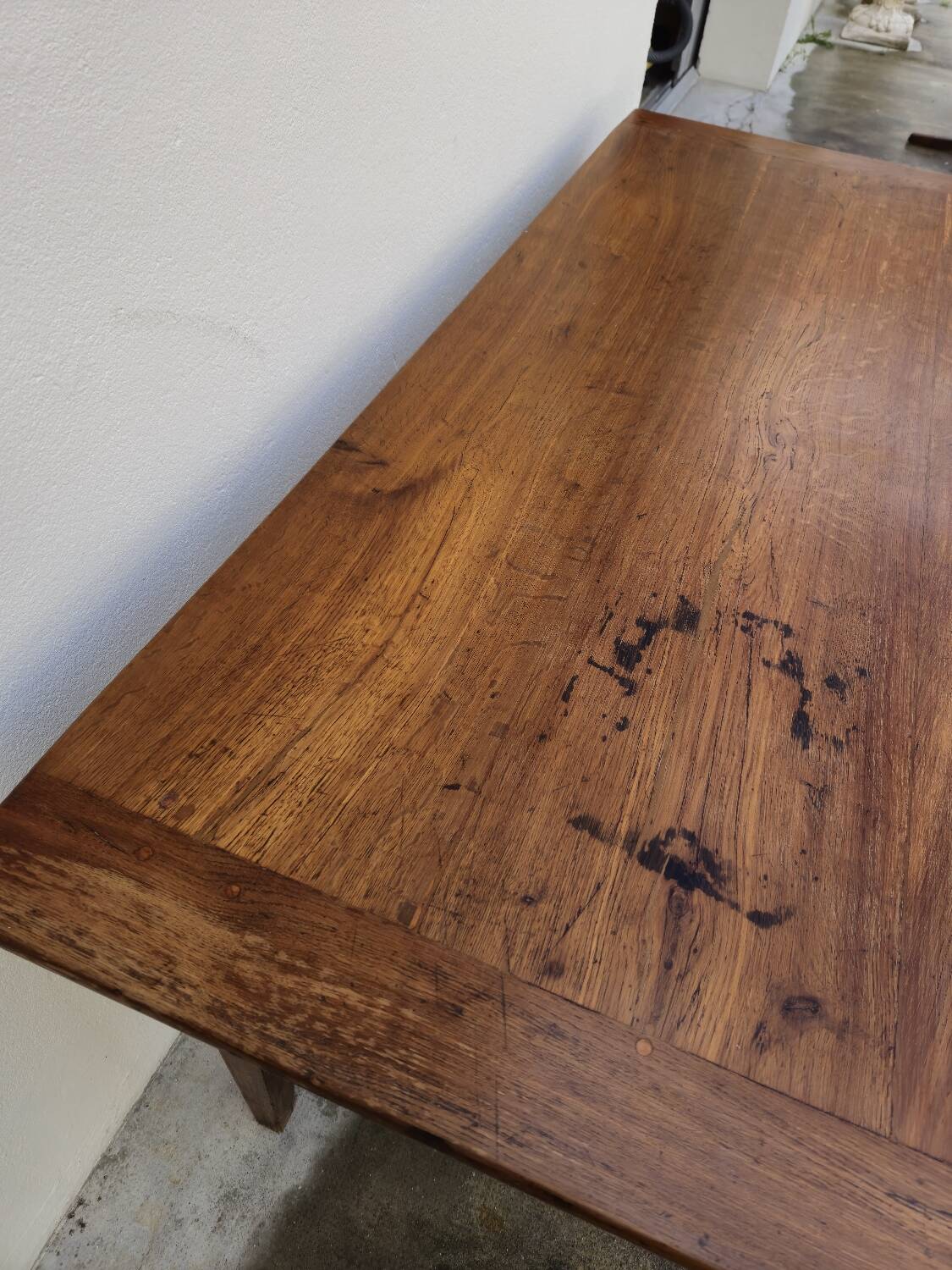 Antique rustic farmhouse table made in the 1900s - 1.54m