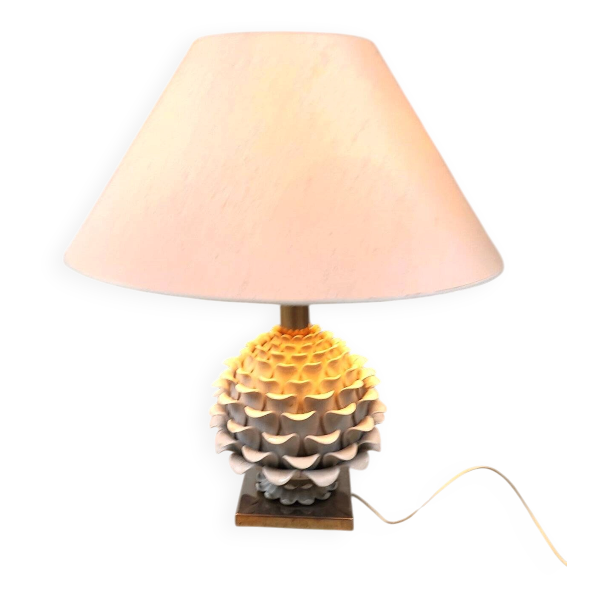 Lampe de table en céramique artichaut vintage italienne, années 1960