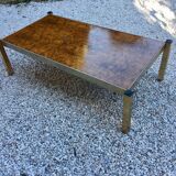Elm magnifying glass coffee table circa 1970