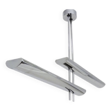 French Crown Halogen Pendant Chandelier from Maison Lucien Gau LG, 1980s