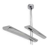 French Crown Halogen Pendant Chandelier from Maison Lucien Gau LG, 1980s