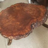 Table basse tronc bois vintage