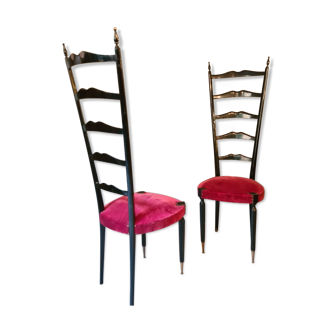 Pair of large vintage Italian formal chairs
