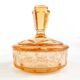 Art deco bonbonniere, orange glass, Poland, 1930s