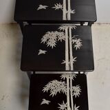 Chinese pull out tables in lase black