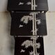 Chinese pull out tables in lase black