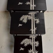 Chinese pull out tables in lase black