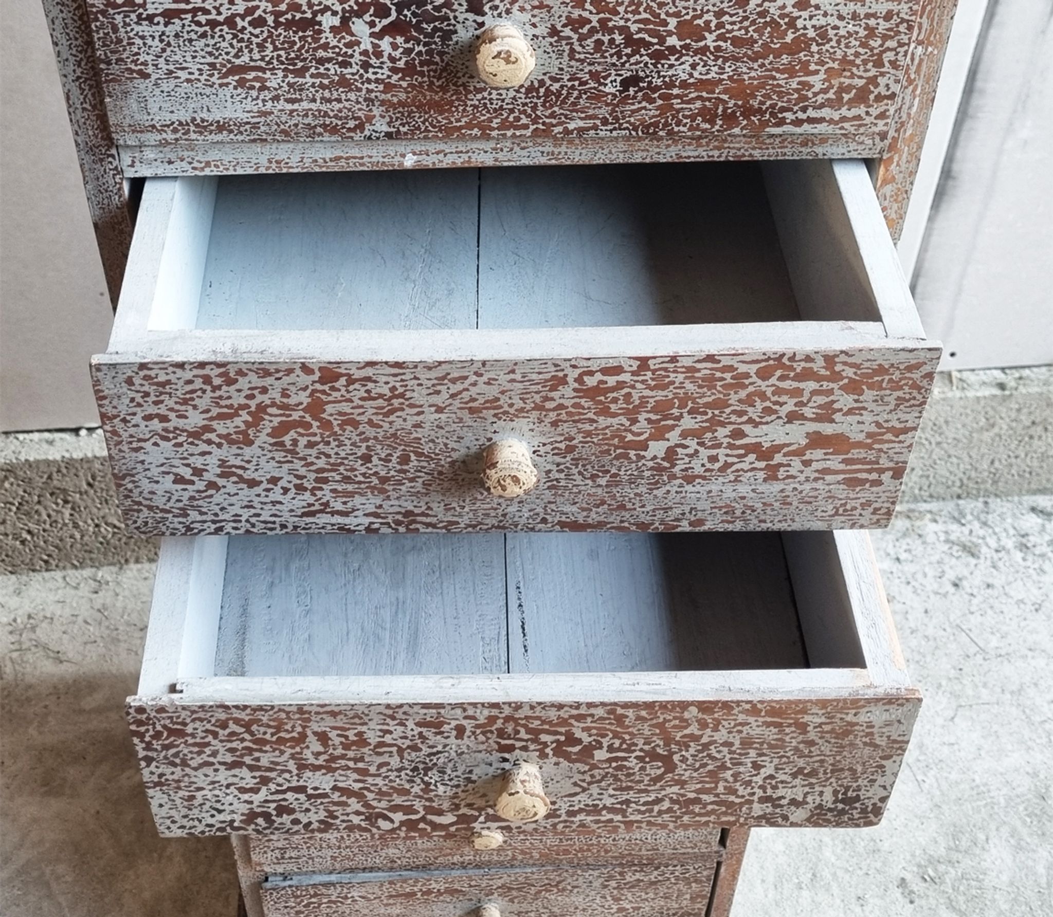 Colonne à tiroirs d'atelier, en bois, vintage, années 50